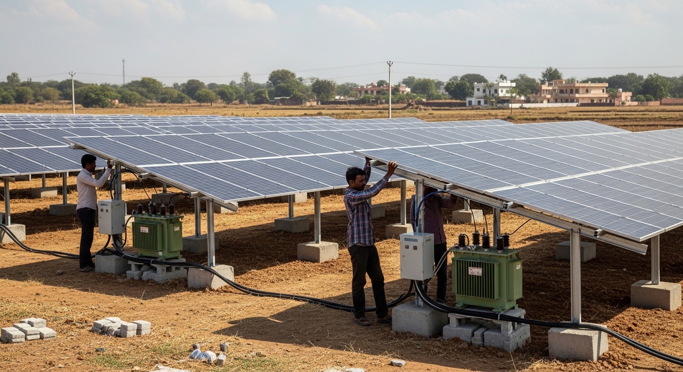 Ground-mounted industrial solar EPC project by Inergy Hitech Infra